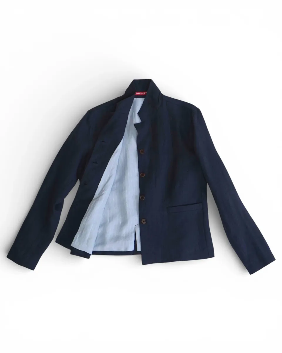 Tailored Linen Jacket No.10 in Mariner Blue 6