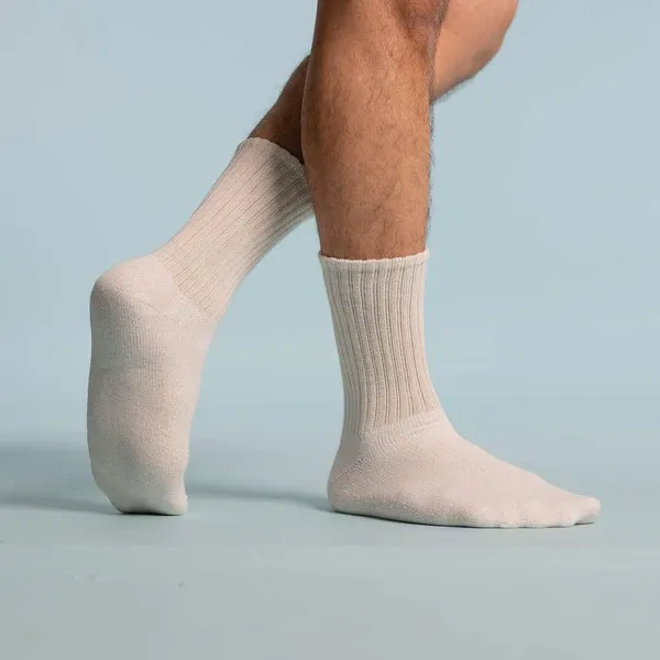 BAYSWATER 3-Pack Organic Cotton Crew Socks (Grown & Made in USA) (5% Rubberized Elastic) (95% Biodegradable)