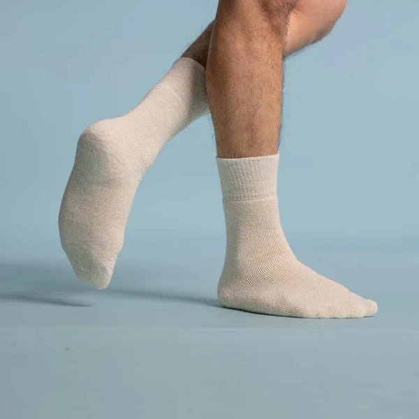 HERTFORDSHIRE 99% Organic Hemp Terry Mid-crew Socks (Thick, Plush) (99.95%-100% Biodegradable)