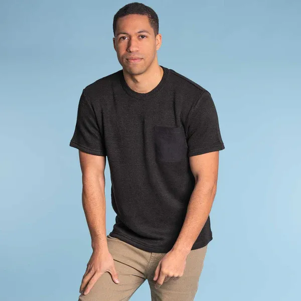 MANLEY BEACH 100% Hemp Pocket T-Shirt (Thicker Ribbed Knit) (99.9%-100% Biodegradable)