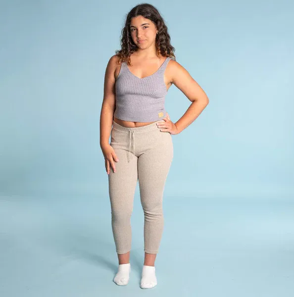 SANTA BARBARA 100% Organic Linen Knit Leggings (100% Biodegradable Organic Elastic & OC Thread Options)