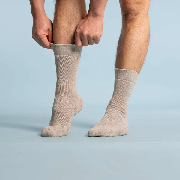 SCHUMANN 99.95% Organic French Flax Linen Terry Socks (Thick, Soft) (0.05% Elastic) (99.95%-100% Biodegradable)