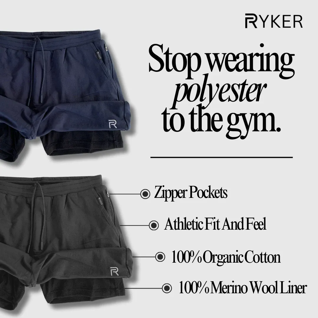 The Apex Short (100% Organic Cotton + 100% Merino Wool Liner) - 2 Pack Bundle 2