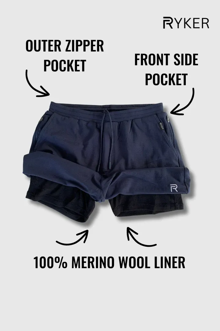The Apex Short (100% Organic Cotton + 100% Merino Wool Liner) - 2 Pack Bundle 14
