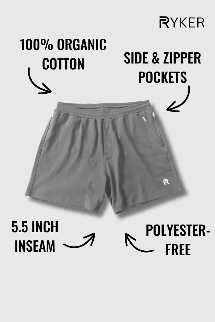 The Ares 100% Organic Cotton Shorts - Grey - 5.5" 2