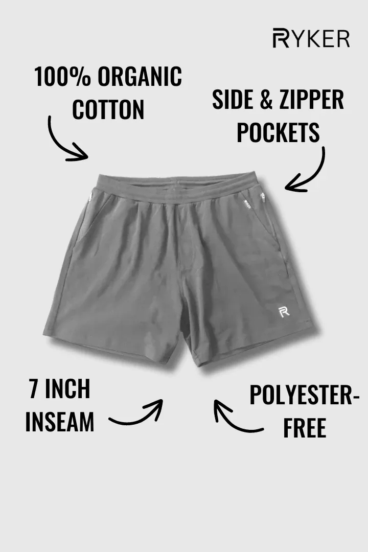 The Ares 100% Organic Cotton Shorts - Grey - 7" 2