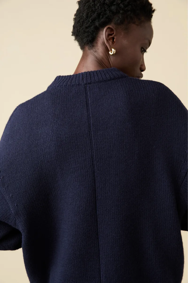The Cashmere Signature Crew in Navy 5
