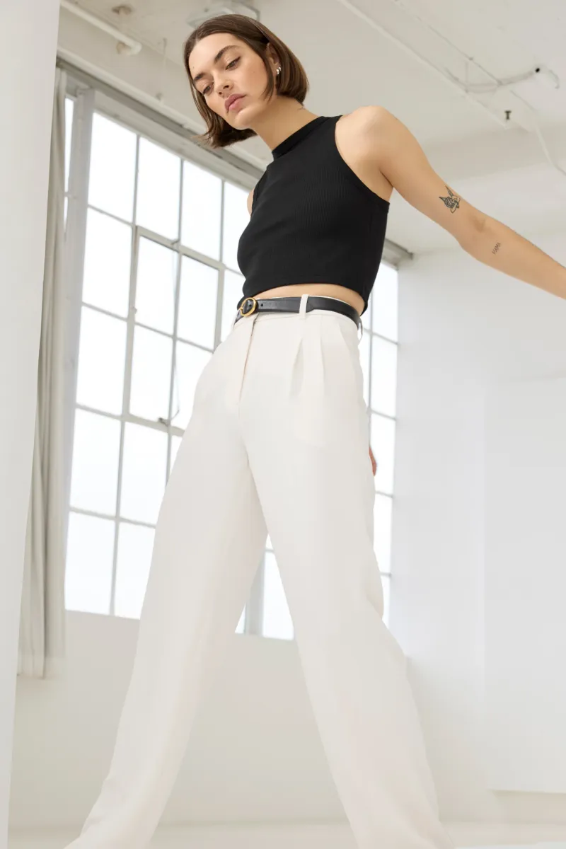 The Cropped Not So Basic Tank in Black 2