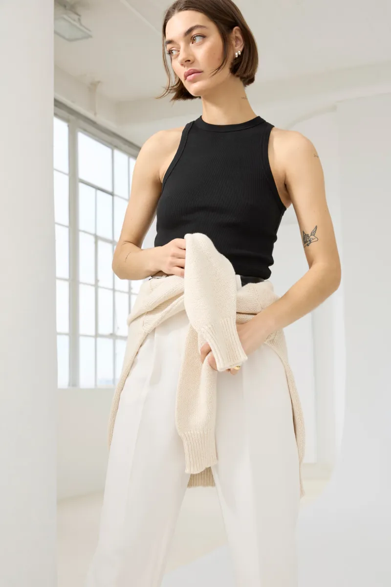 The Cropped Not So Basic Tank in Black 3