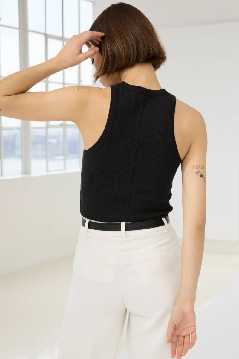 The Cropped Not So Basic Tank in Black 6
