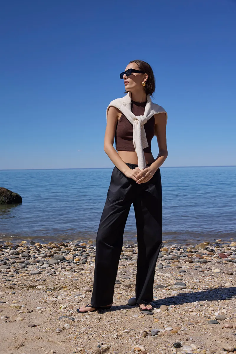 The Cropped Not So Basic Tank in Chocolate 5