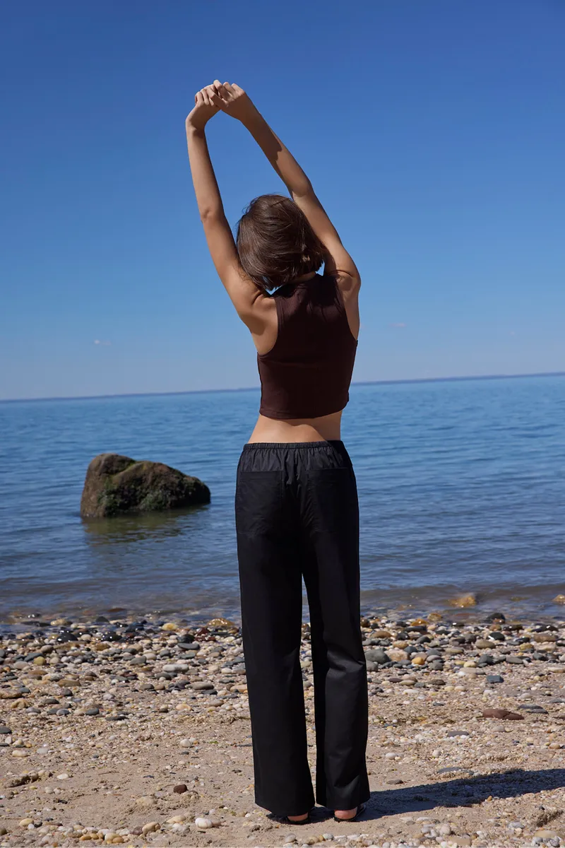 The Easy Drawstring Pant in Black 3
