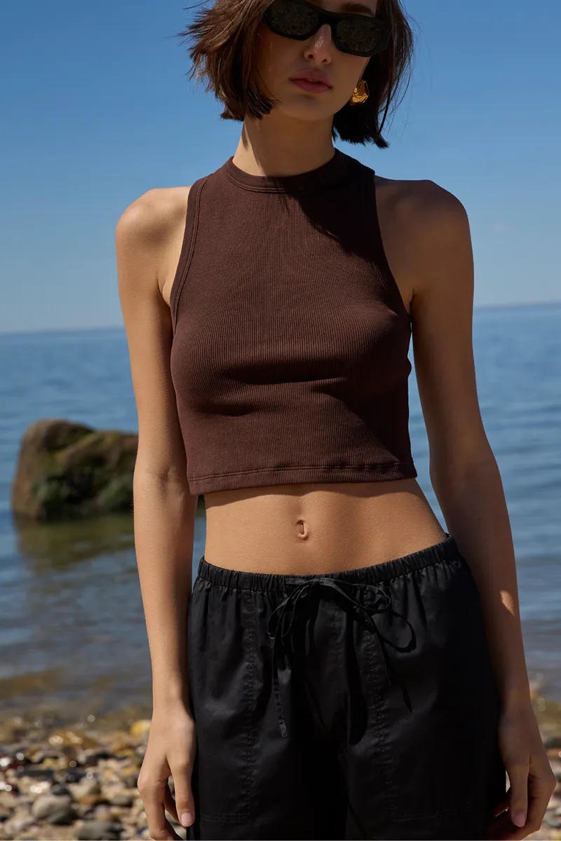 The Easy Drawstring Pant in Black 4