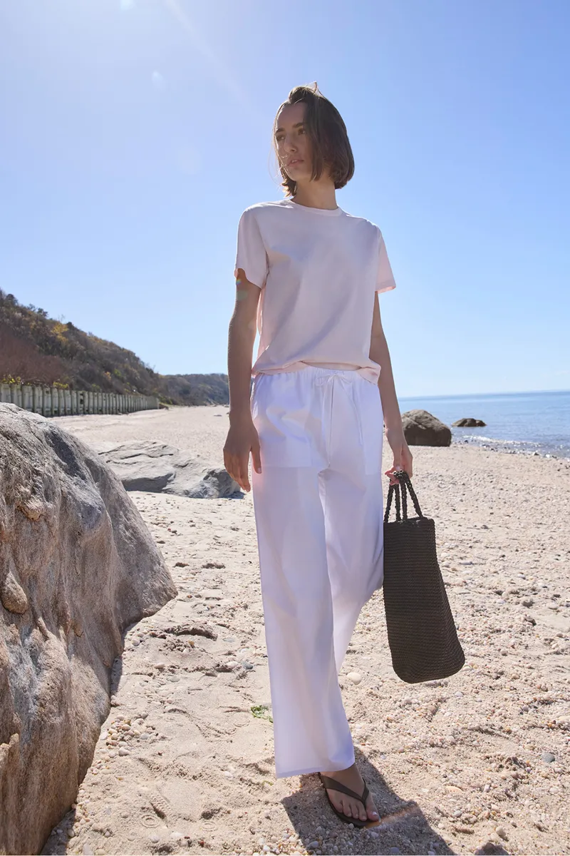 The Easy Drawstring Pant in White 2