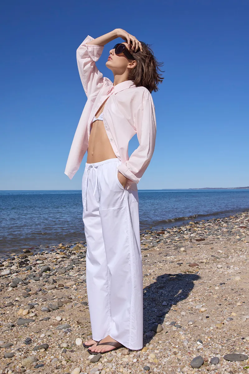 The Easy Drawstring Pant in White 5
