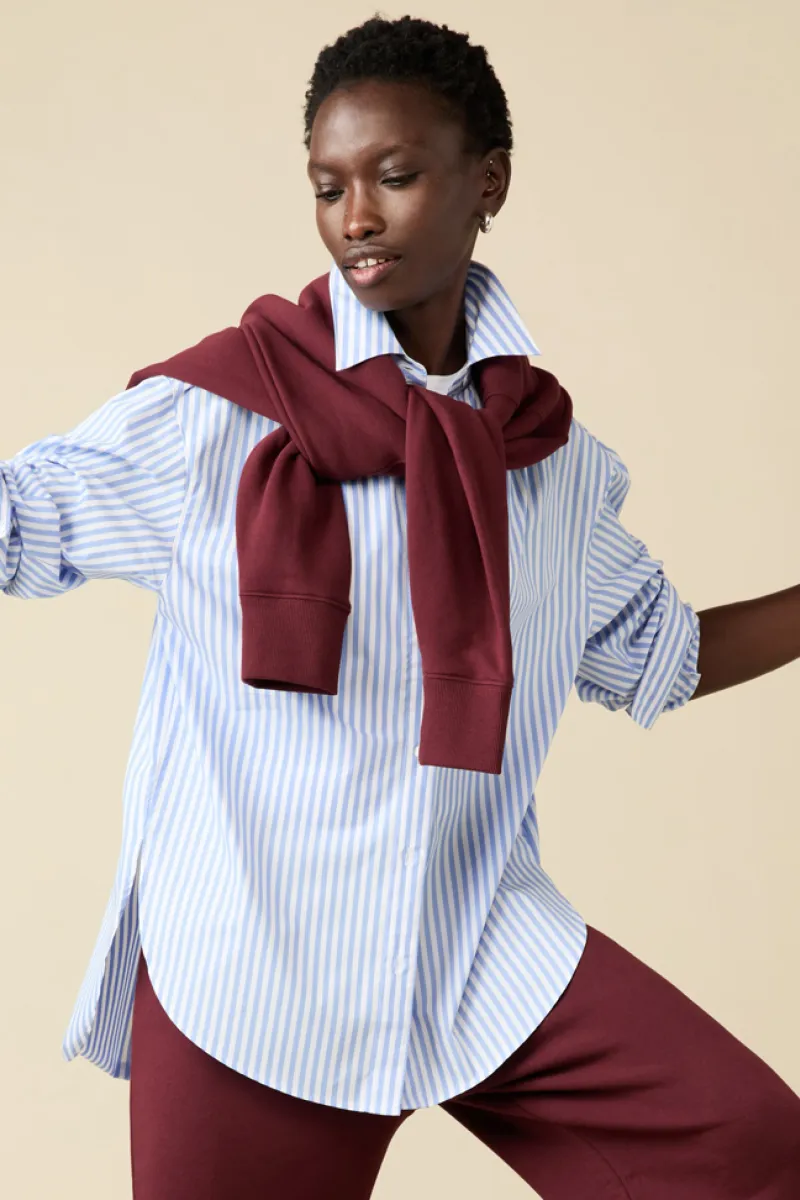 The Everything Shirt in French Blue Stripe 4