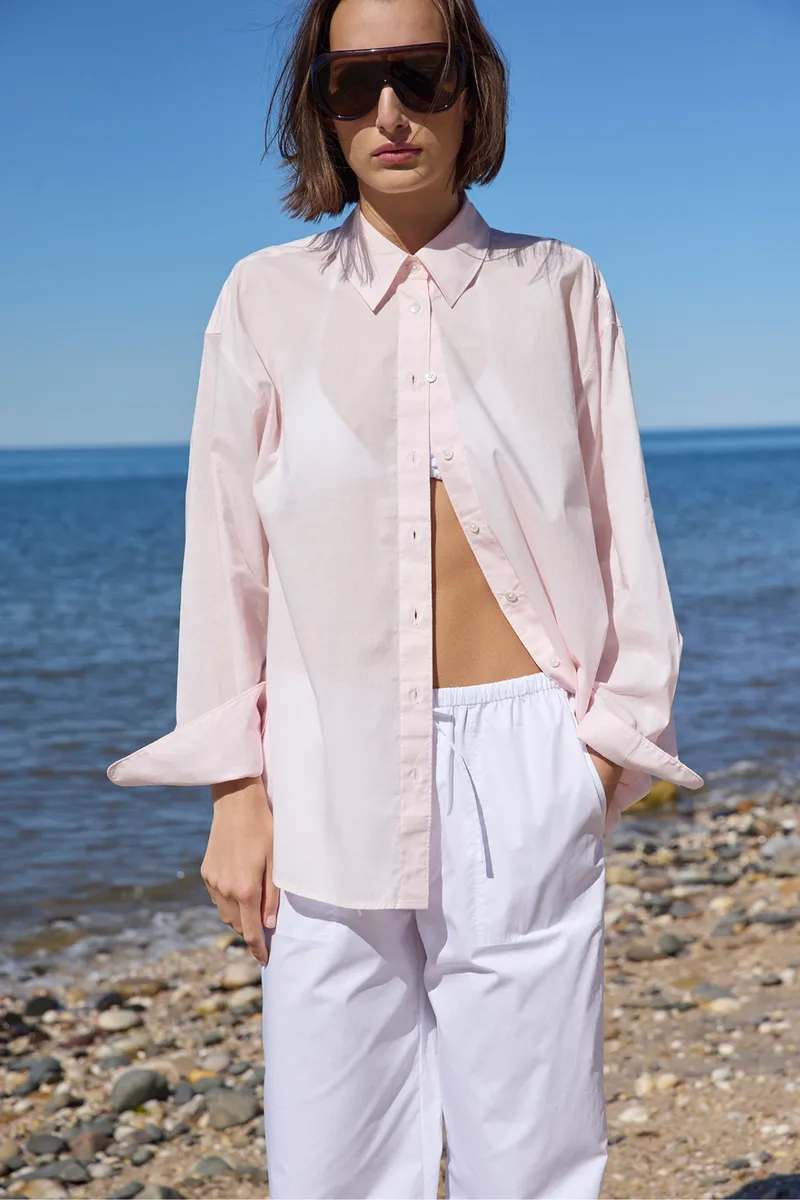 The Featherlight Everything Shirt in Peony 4