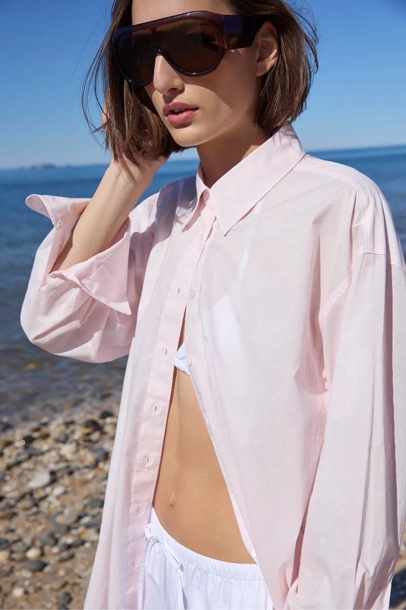 The Featherlight Everything Shirt in Peony 5
