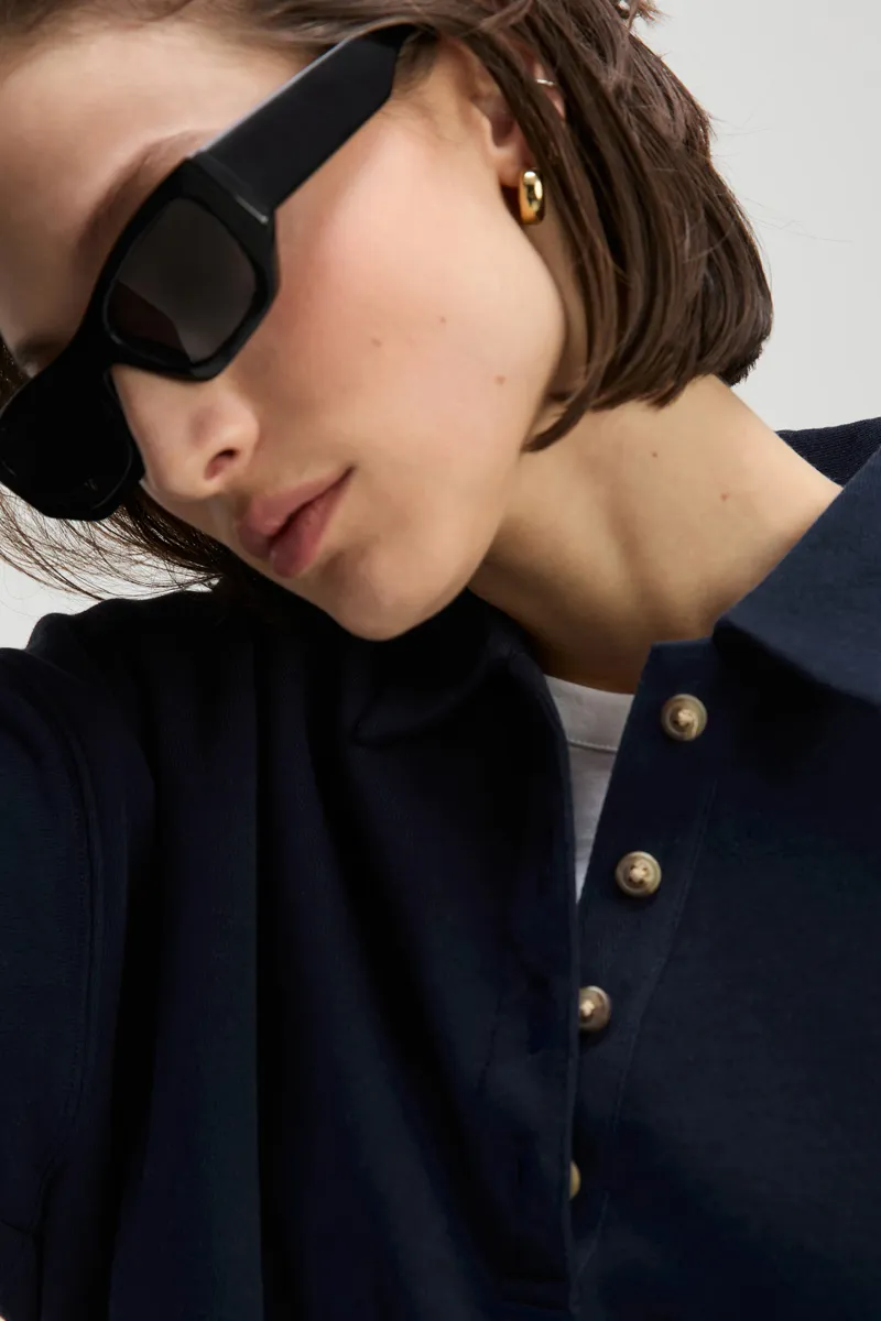 The French Terry Polo in Navy 4