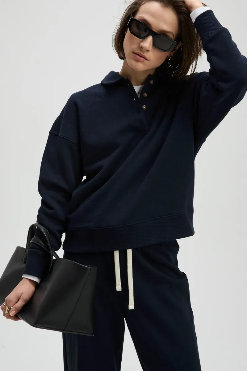 The French Terry Polo in Navy 5