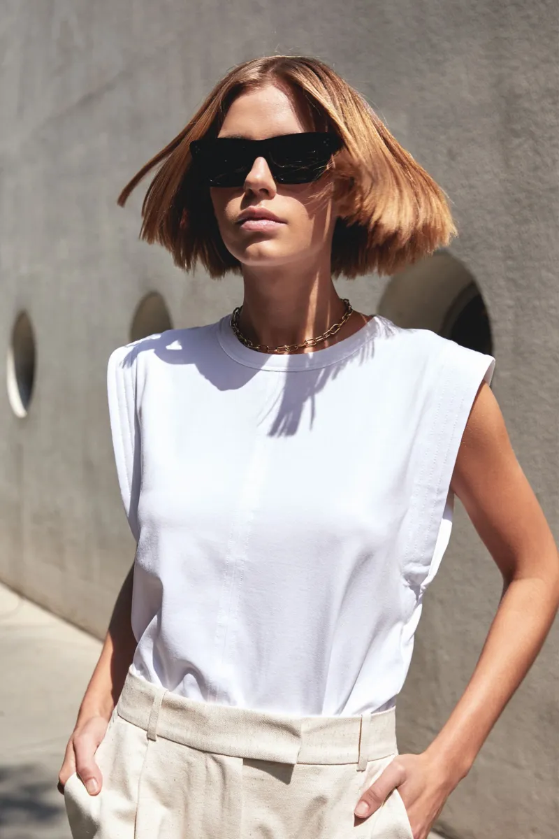 The Gimme That Shoulder Tee in White 4