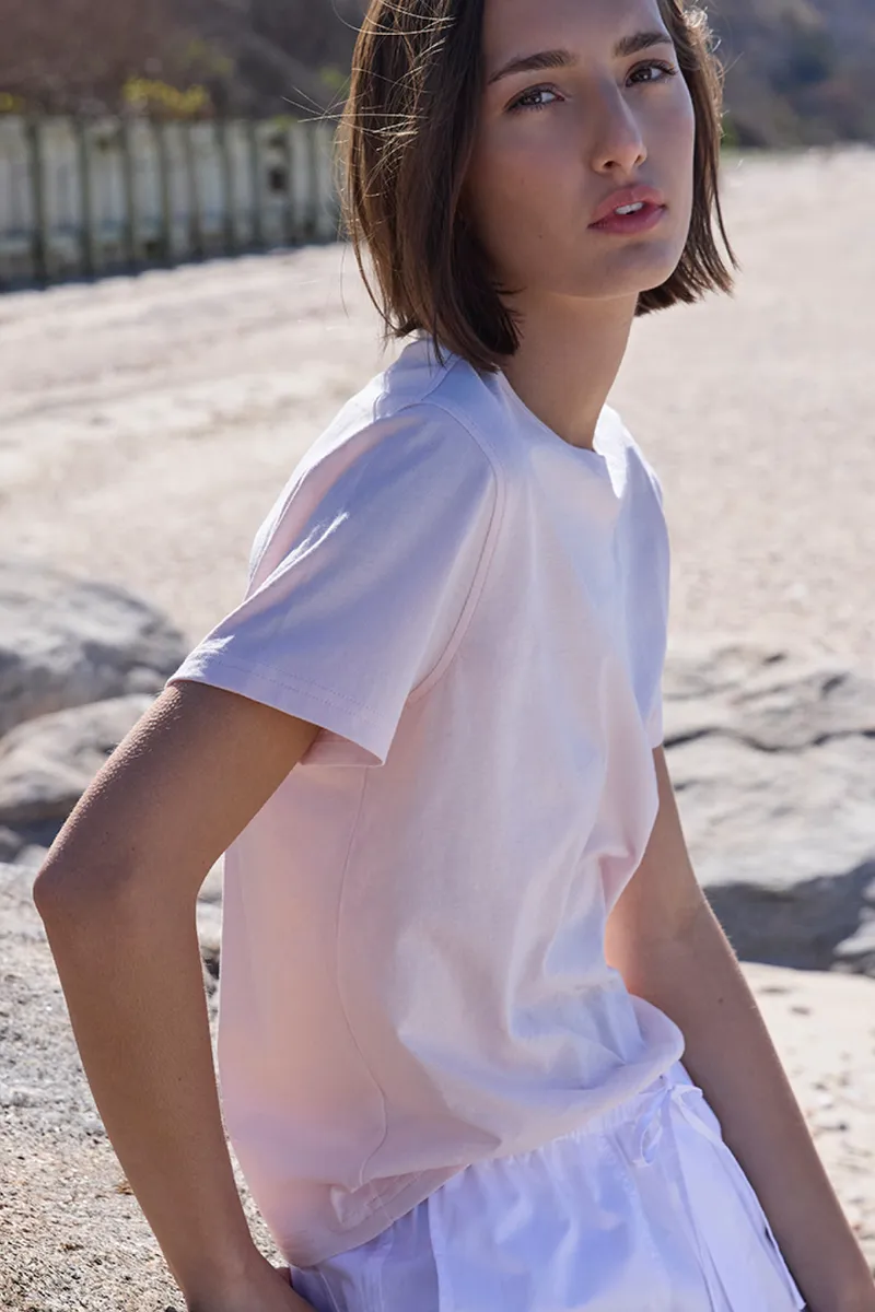 The Iconically Soft Perfect Tee in Peony 5