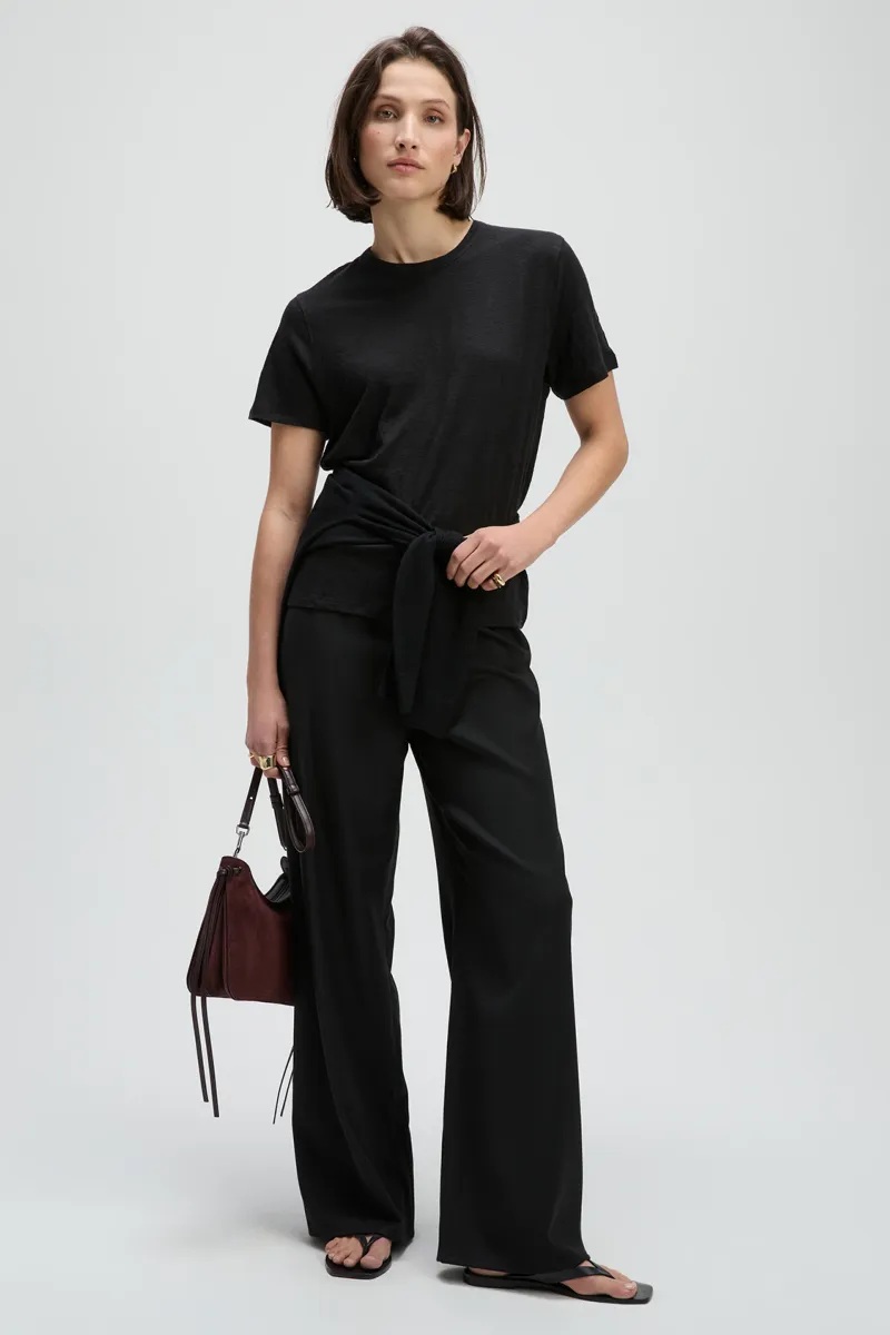 The Linen Perfect Tee In Black 2