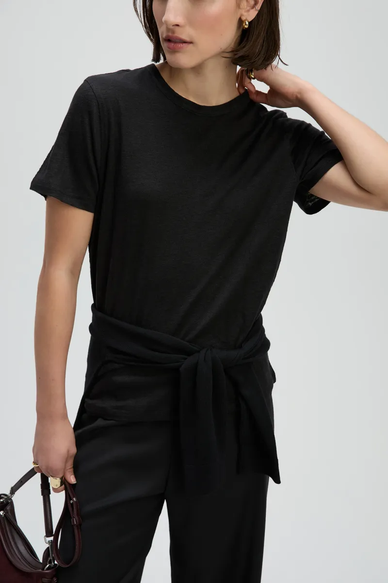 The Linen Perfect Tee In Black 3