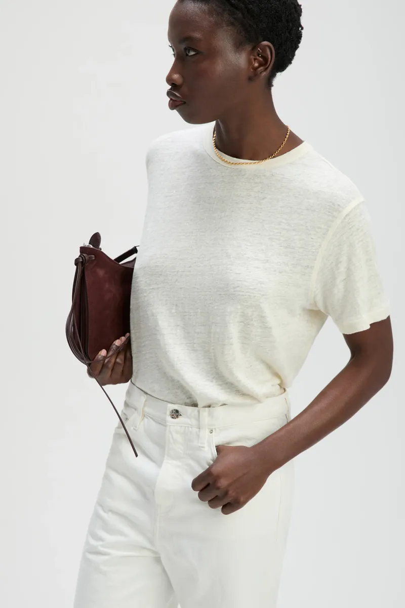 The Linen Perfect Tee In Cream 3