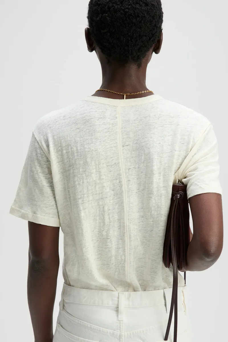 The Linen Perfect Tee In Cream 4