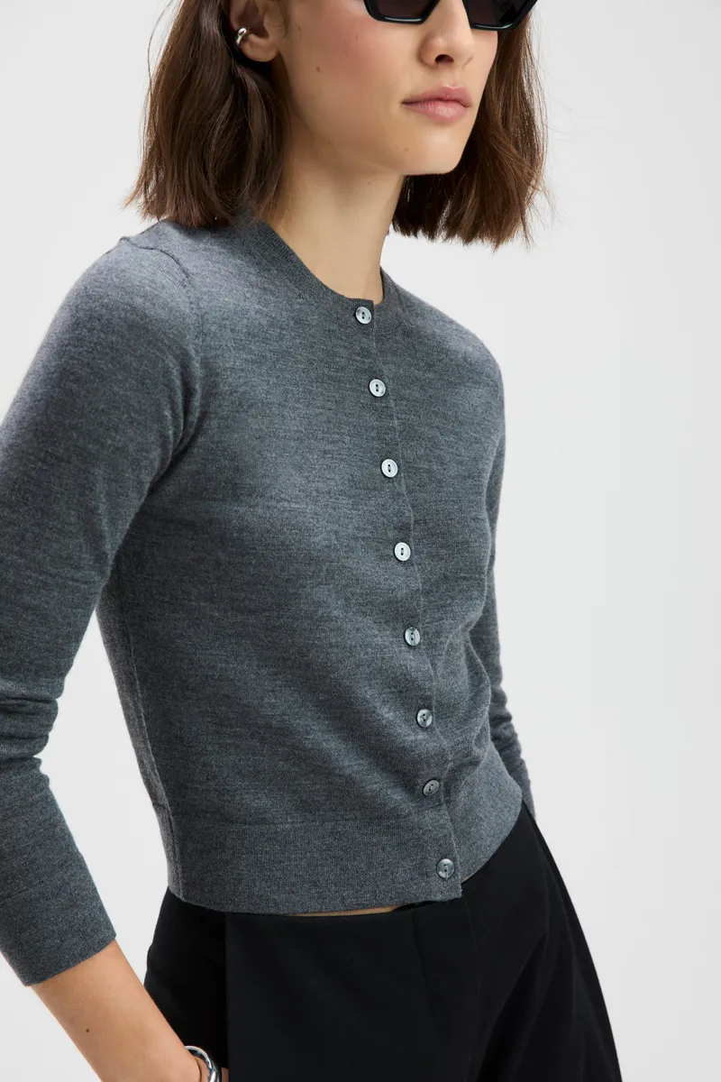 The Refined Cardi in Charcoal 2