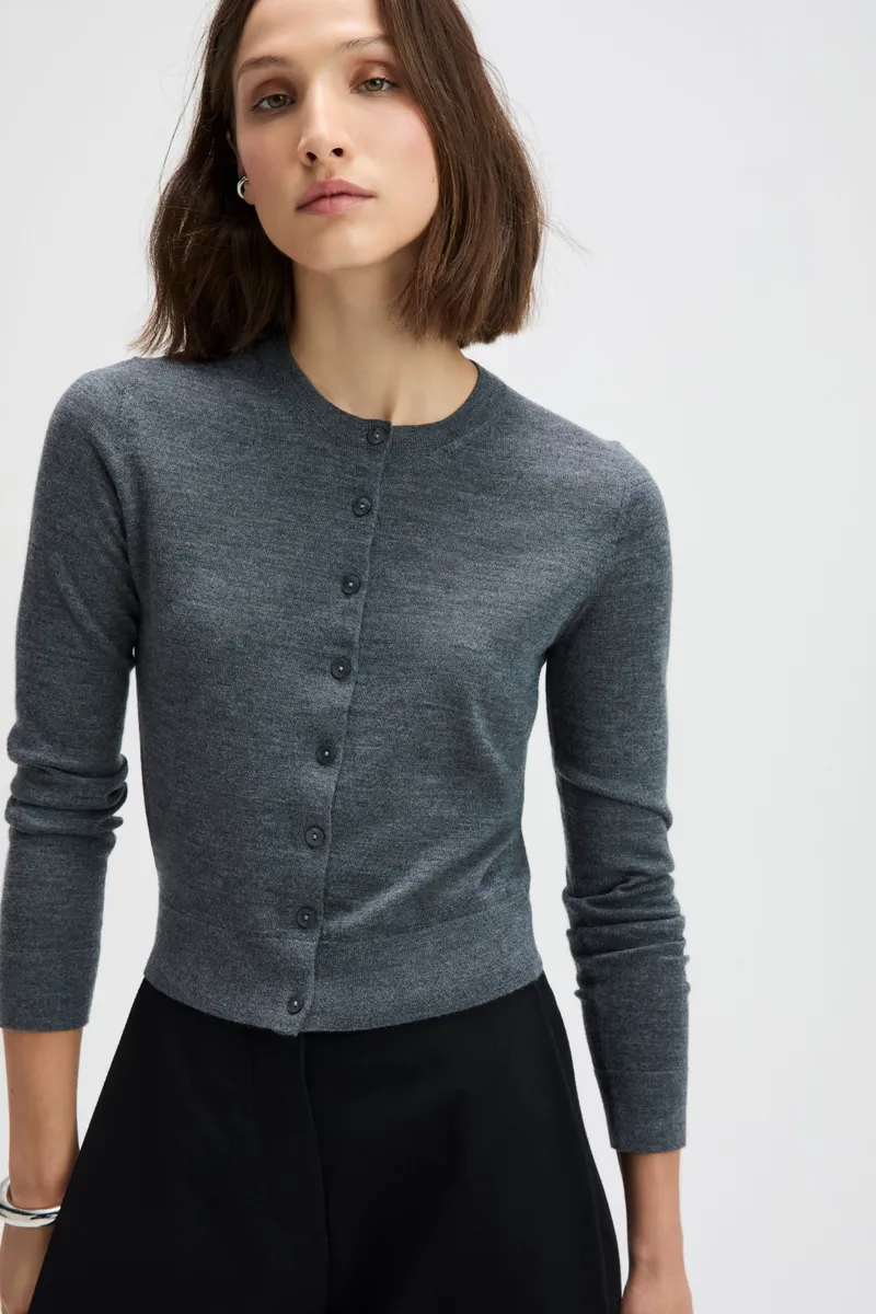 The Refined Cardi in Charcoal 4