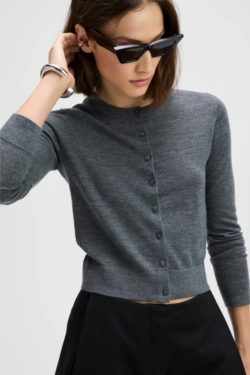 The Refined Cardi in Charcoal 5