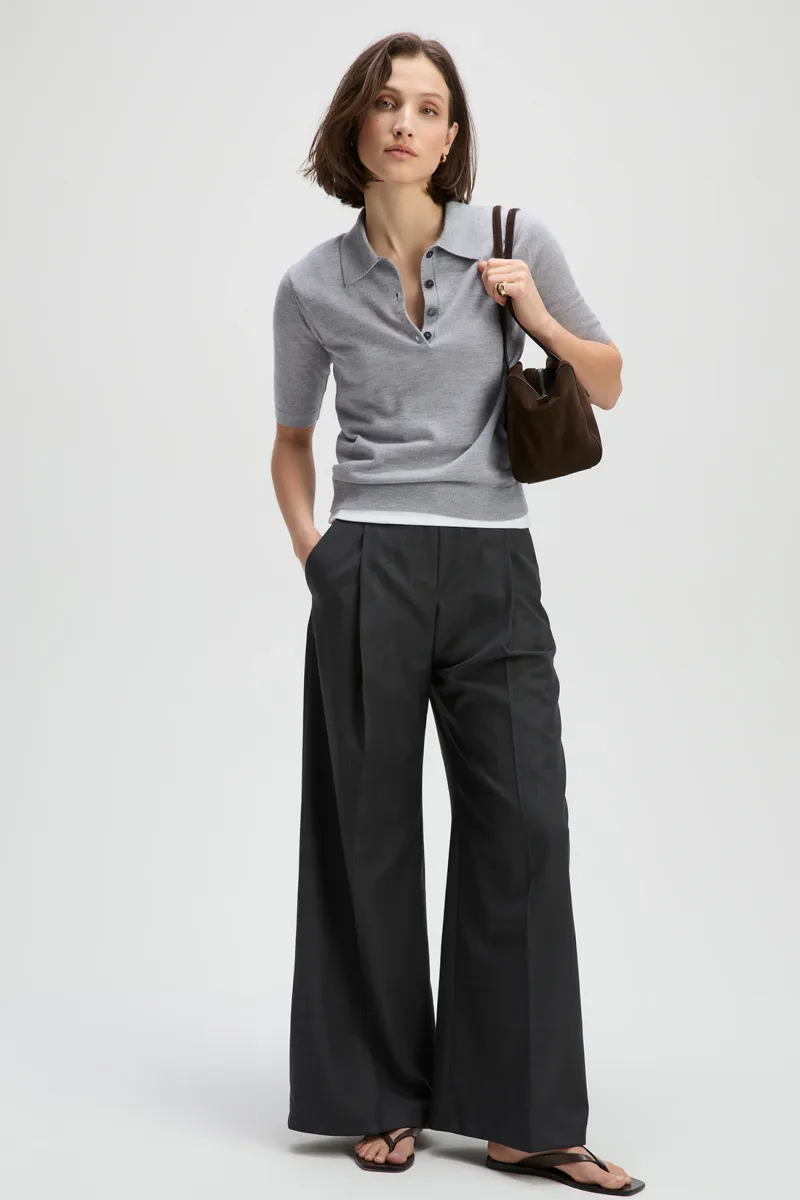 The Refined Short Sleeve Polo in Heather Grey 2