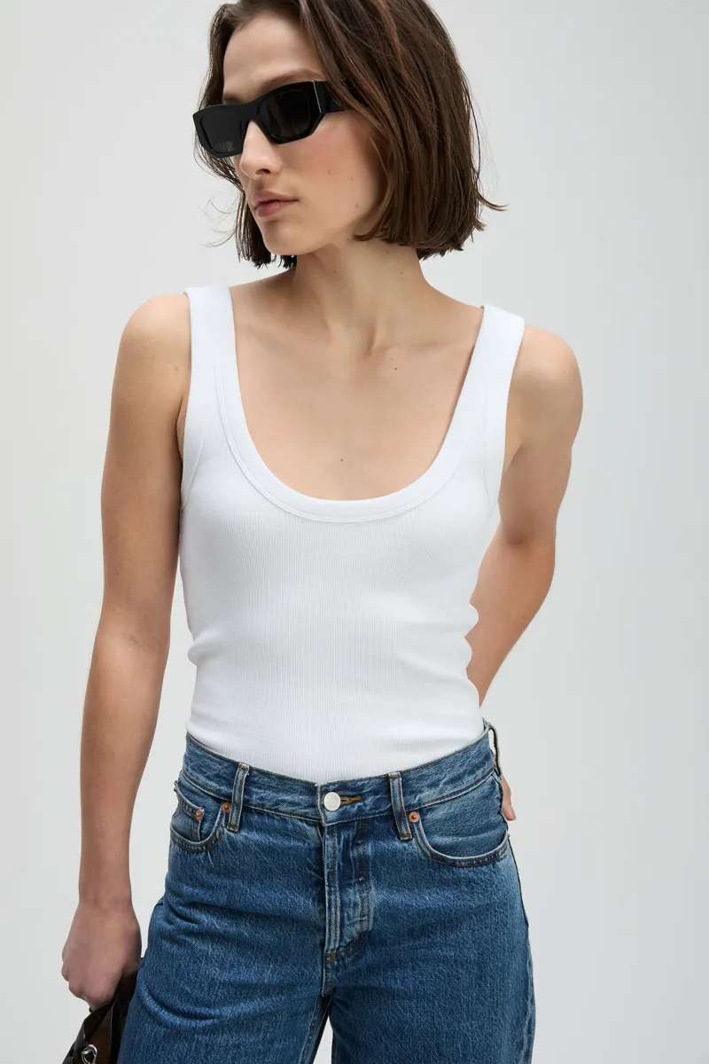 The Scoop It Up Tank in White 4