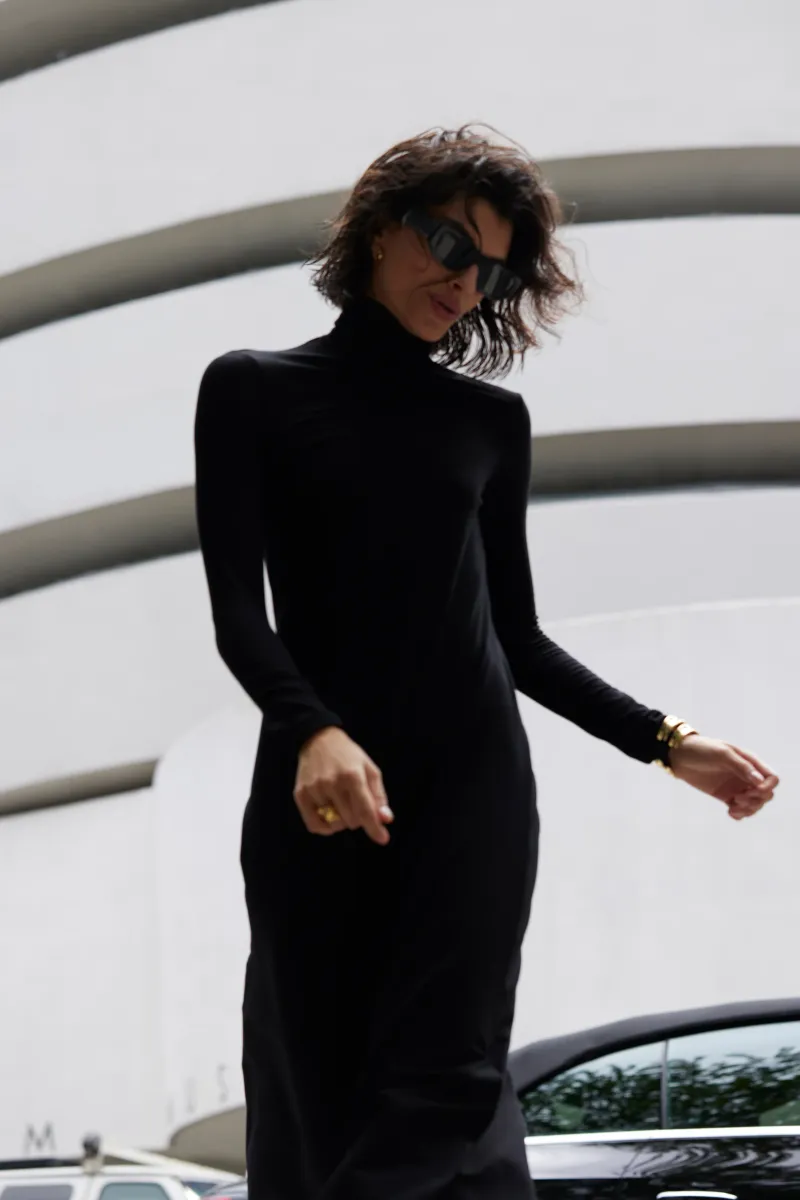 The Turtleneck Dress in Black 2