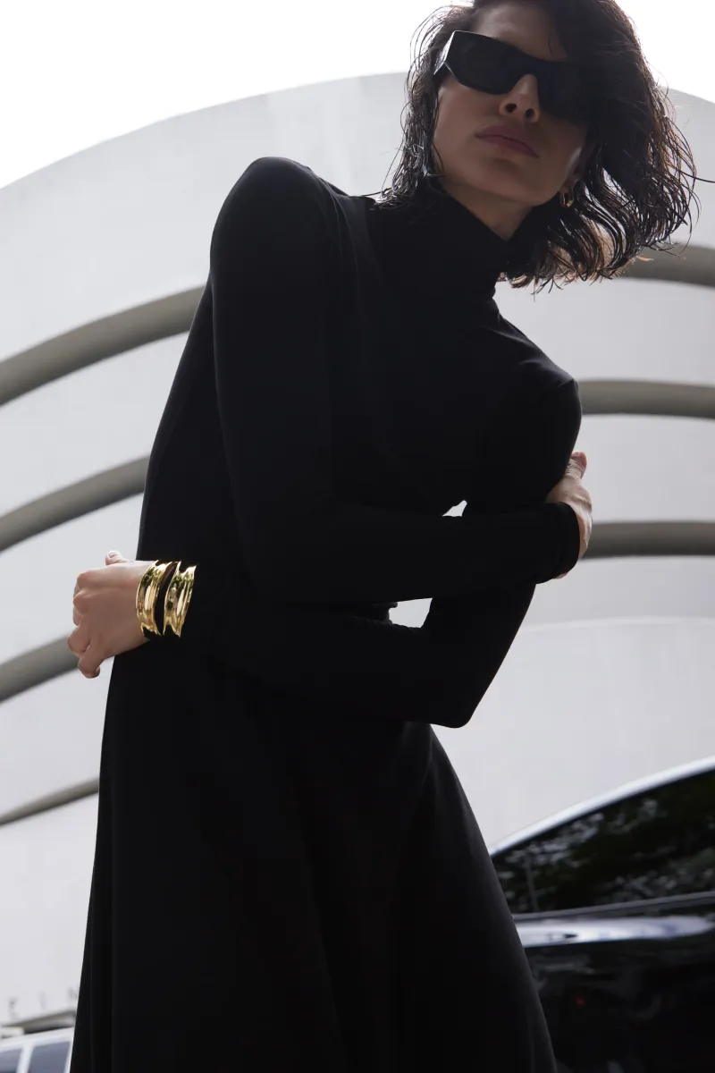 The Turtleneck Dress in Black 3