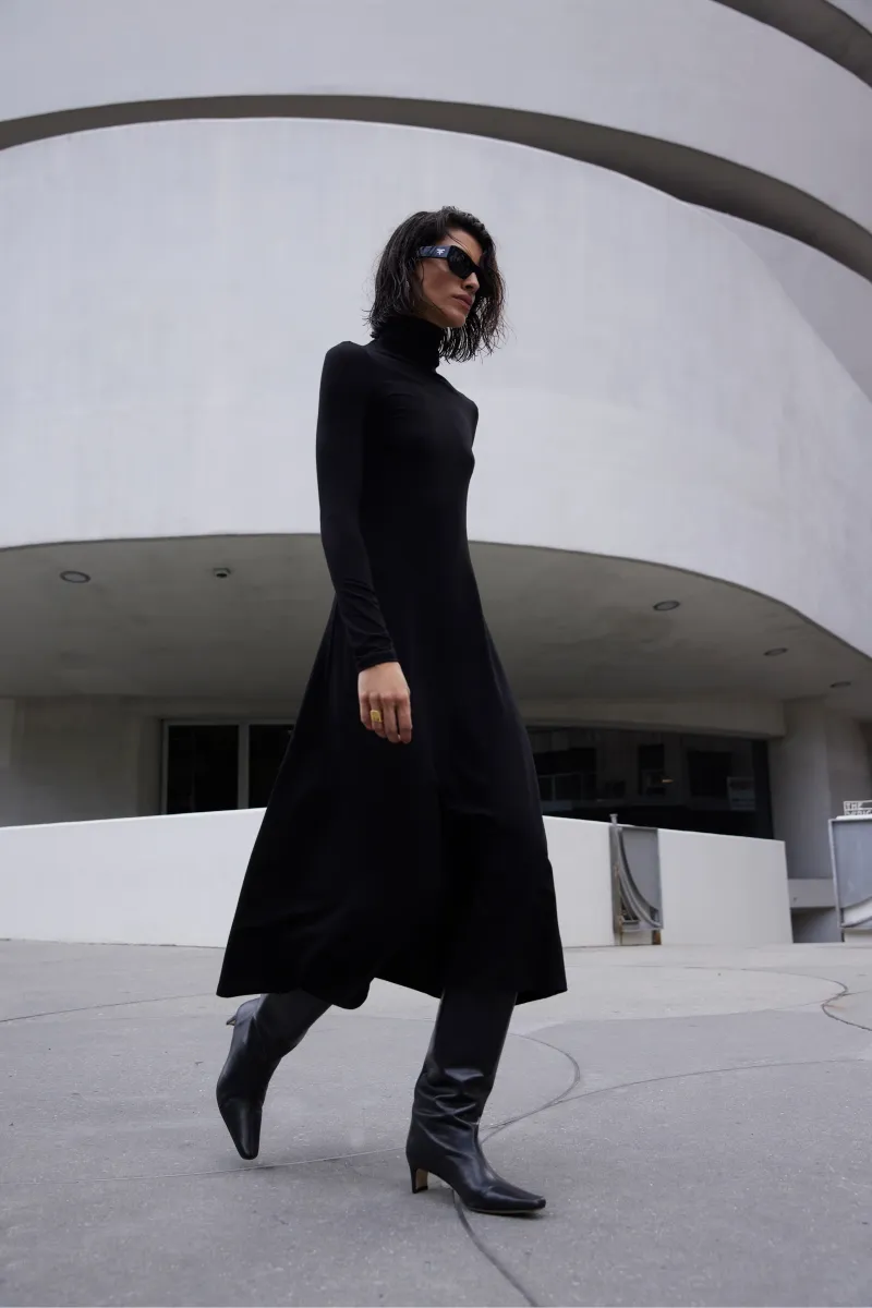 The Turtleneck Dress in Black 4