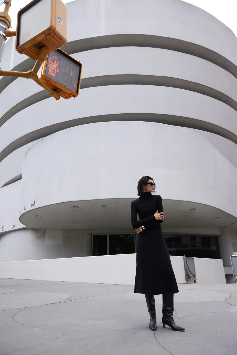 The Turtleneck Dress in Black 5