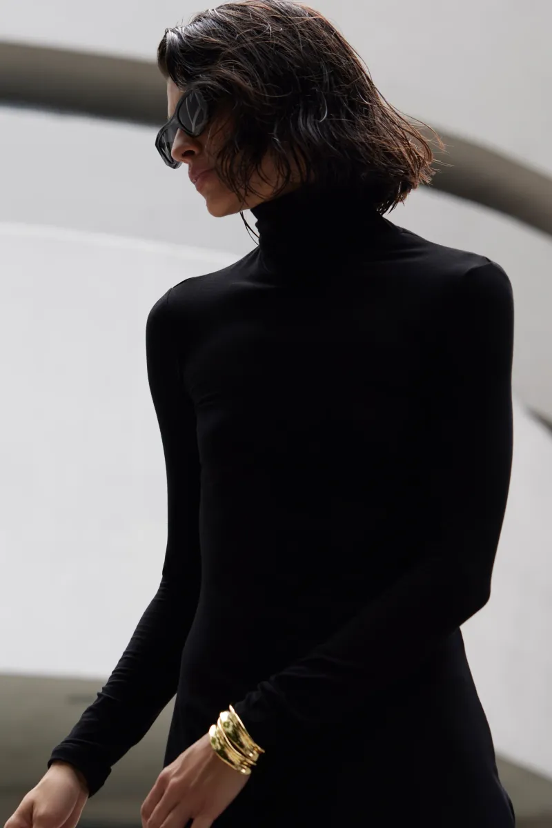 The Turtleneck Dress in Black 6