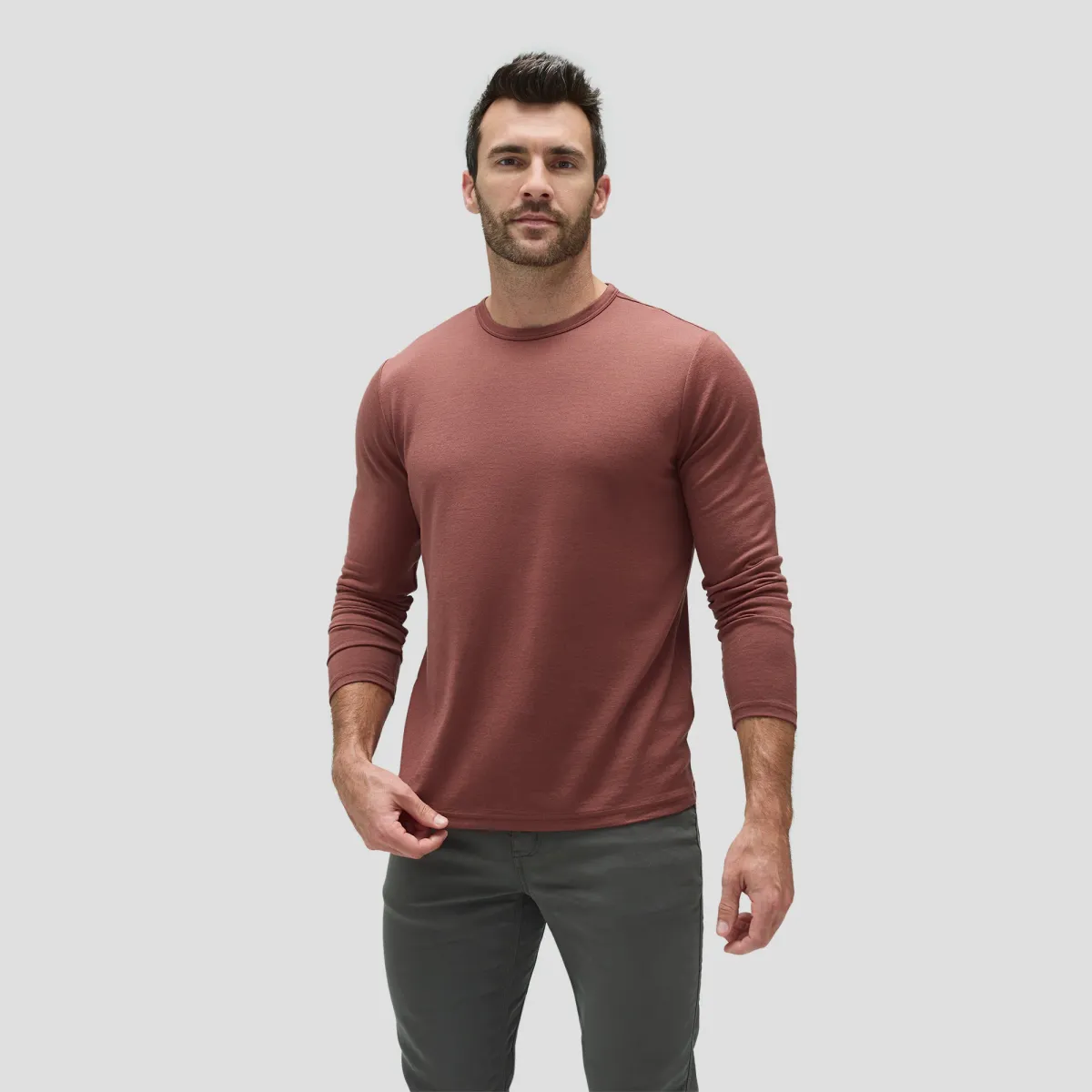 Men's Long Sleeve Merino Crew 19