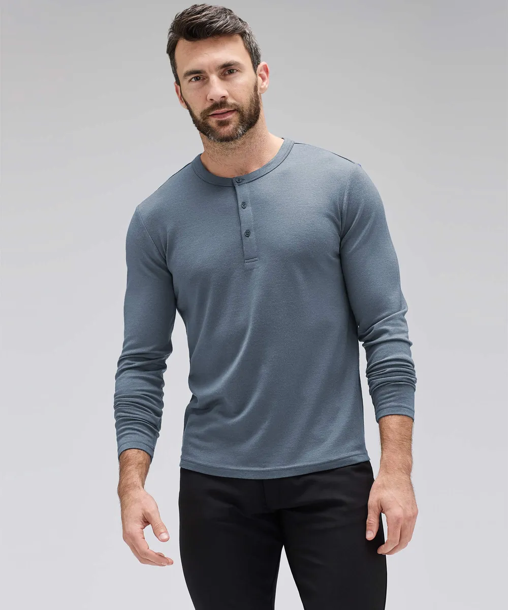 Men's Long Sleeve Merino Henley 16