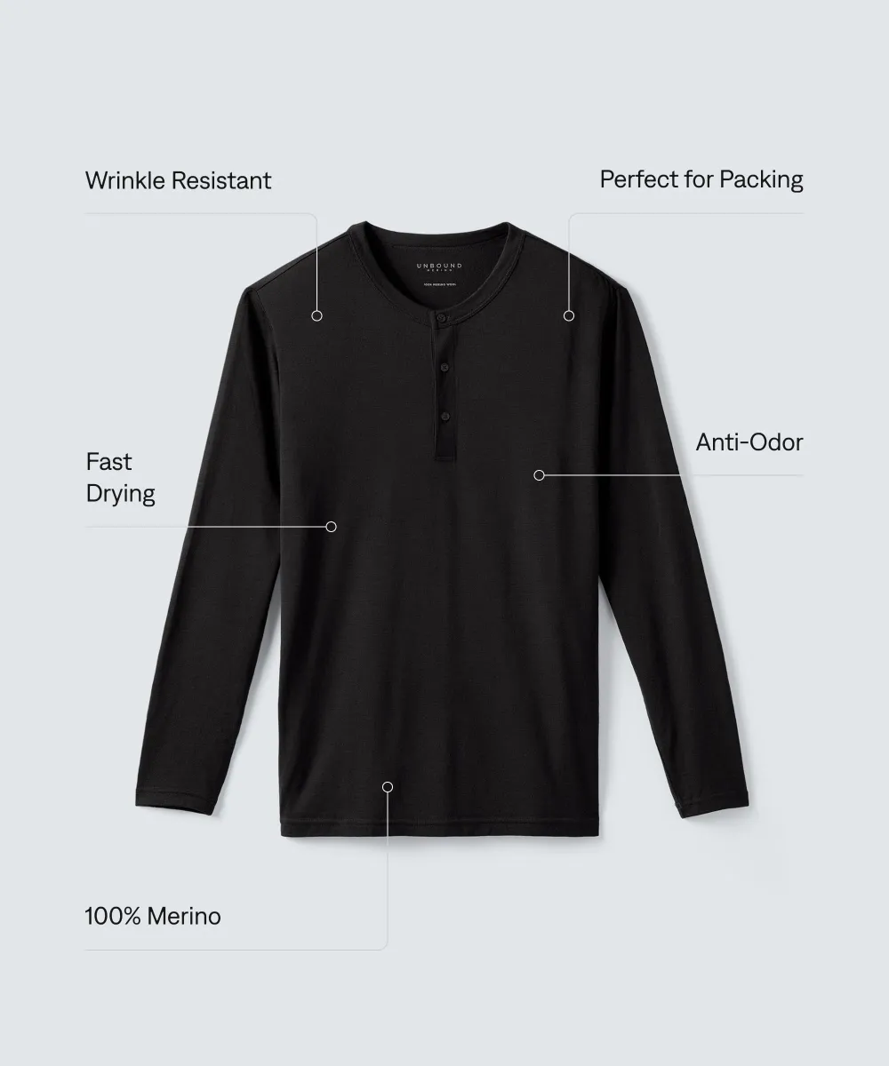 Men's Long Sleeve Merino Henley 38
