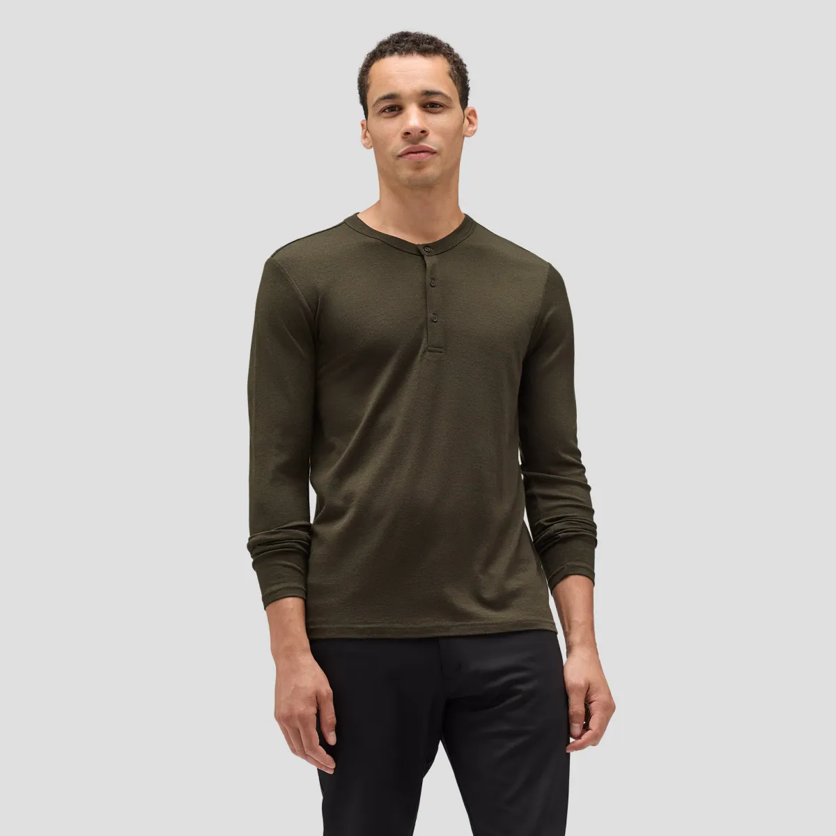 Men's Long Sleeve Merino Henley 6