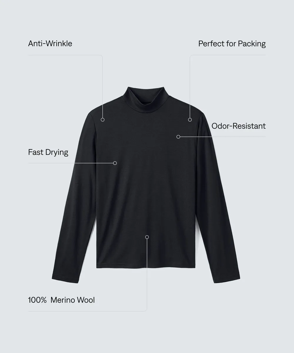 Men's Long Sleeve Merino Hi-Neck 16