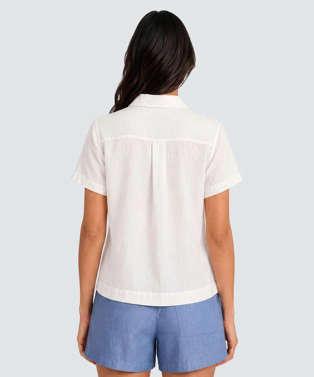 Women’s Merino Linen Short Sleeve Shirt 14