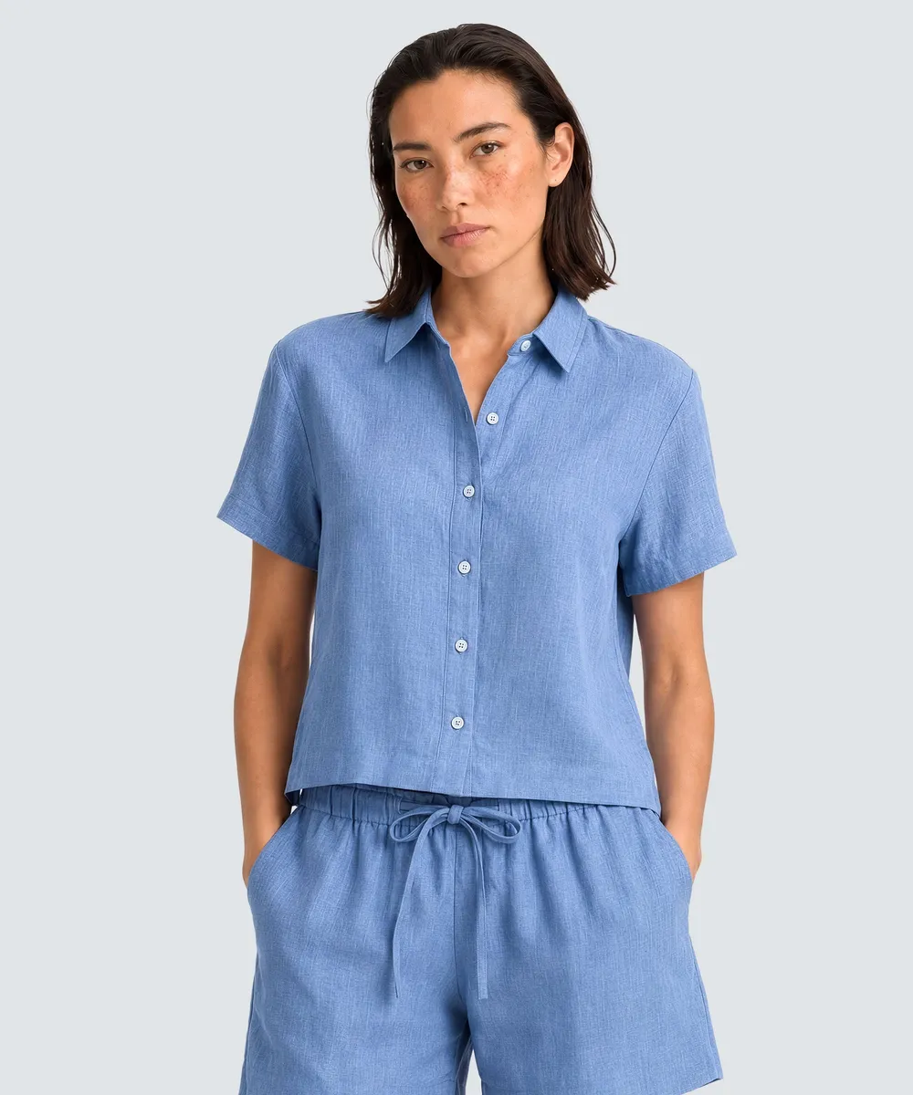 Women’s Merino Linen Short Sleeve Shirt 6