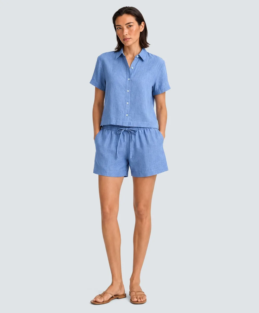 Women’s Merino Linen Short Sleeve Shirt 8