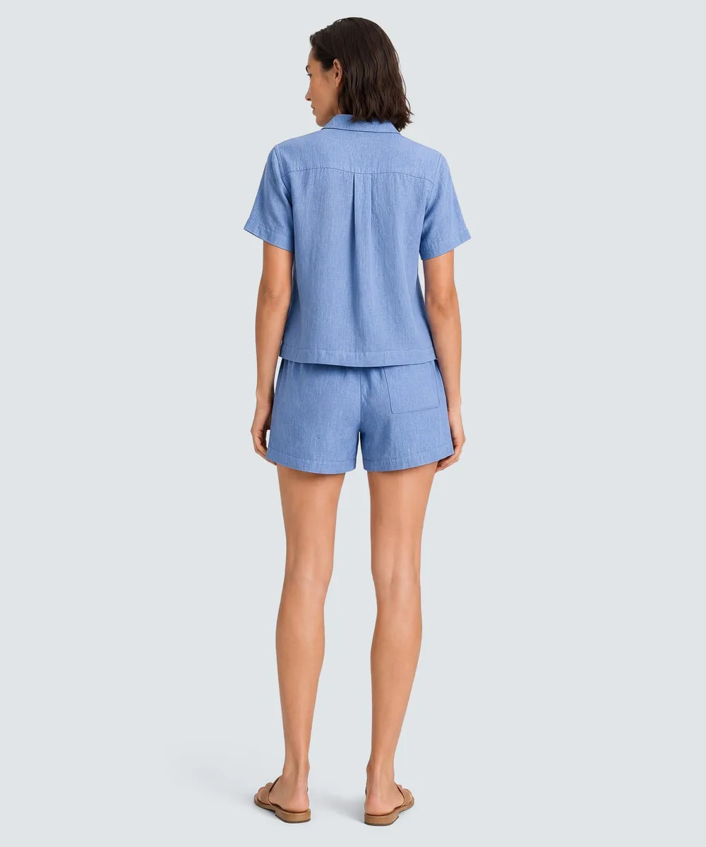 Women’s Merino Linen Short Sleeve Shirt 9