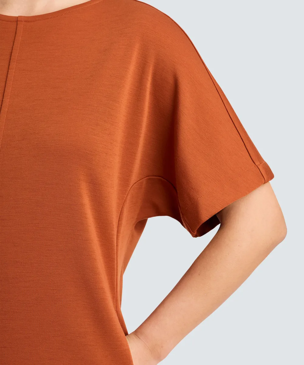 Women's Merino Boatneck T-Shirt Dress 16